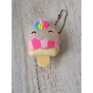 Unicorn rubber popsicle glitter keychain toy figure